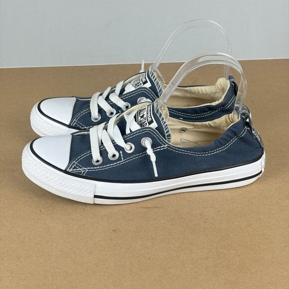 Converse Shoreline Elastic Heel Sneakers Womens 7 Navy Blue White Pull On - Picture 1 of 10
